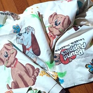 vintage 1980s Pound Puppies Character insulated curtain panels Sears 2